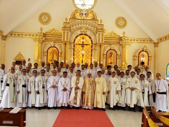 This year's OMI jubilarians and the Oblates after the jubilarians' day mass in Kidapawan City.